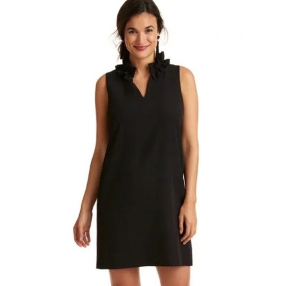 Vineyard Vines Dress Gathered Ruffle V Neck Sleeveless Sheath Size 2